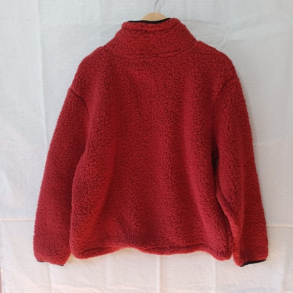 Love Tree Women's Size Large 1/4 Zip Sherpa Pullover Red Draw Cords NEW - Picture 2 of 9